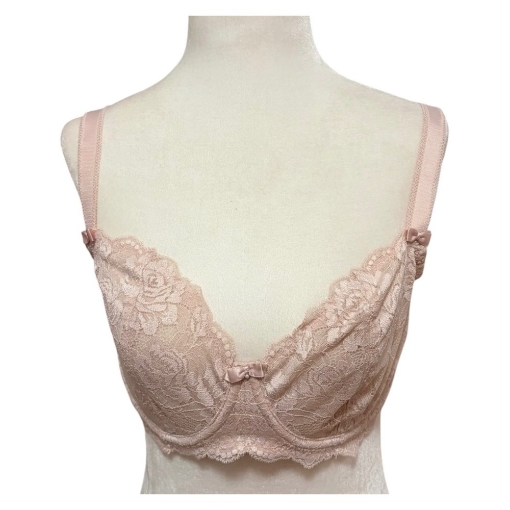 Change Lingerie Floral Lace Underwire Bra Size 30H Pink Intimates Lingerie